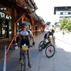 Ravitaillement à Megève, fin du 70km – MB Race Ultra 2018